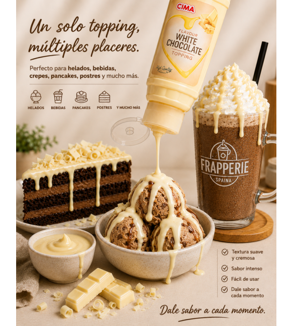Topping Crema de Chocolate Blanco 900gr