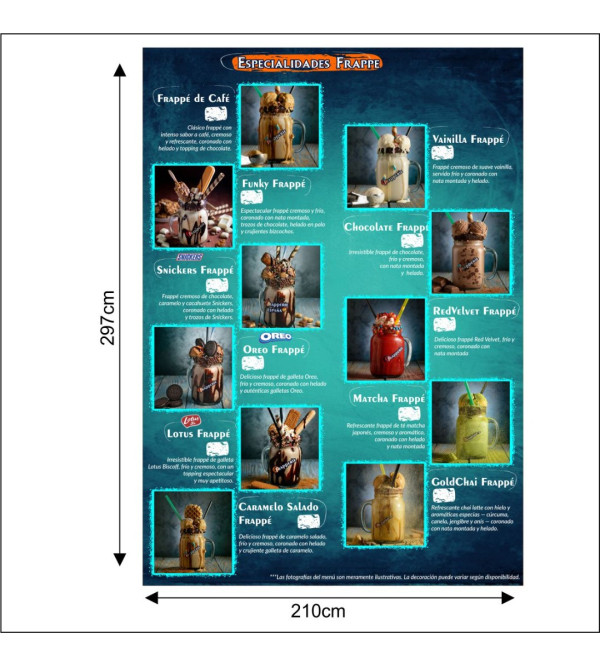 Menú de Bebidas para Cafeterías – Frappe, Milkshake y Bebidas Especiales